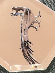 Antique Art Deco/Art Nouveau Sterling Silver Enamel/Rhinestone Peacock Brooch