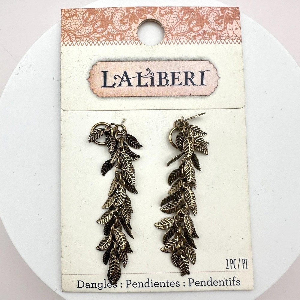 Vintage Y2k Laliberi Relic Bronze Cascading Leaf Dangle Findings Jewelry Making