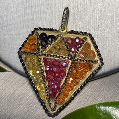 Vintage Crystal Pendant Estate Jewelry Pre-Owned Unusual Gem-Shaped