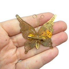 Vintage Jewelry Gold Tone Butterfly Brooch Pin