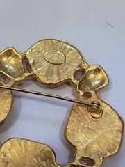 Vintage Robert Rose Gold Tone Etruscan runway 90’s Guiloche Style Brooch! Rare