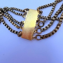 Rare Miriam Haskell Signed 5 Strand Necklace Wired Faux Pearl Leaf Pendant VTG
