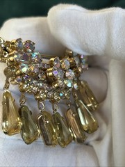 Vtg Juliana D&E 4704 Aurora Borealis Rhinestone Brooch And Clip Earrings Set