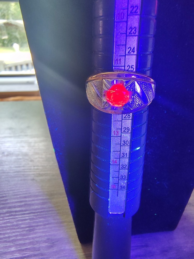 Vintage Lind Mens 14KT HGE Genuine Ruby Ring Size 11.75 Gold Electroplate