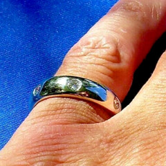 Original EARTH MINED DIAMOND 14K GOLD Deco Band Eternity Anniversary Ring S 10.5