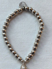 Vintage Sterling Silver Beaded Tassel Bracelet by Joy Bali c. 1990s–2000s, 7”