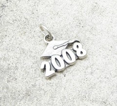 925 Sterling Silver 2008 Graduation Charm Pendant PT1038