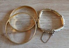Lot 3 Vintage Bracelet MONET Gold Tone 7,5″