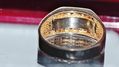 14k yellow gold ring 1.00ct onyx diamond size 10.5 vintage handmade 6.95gr