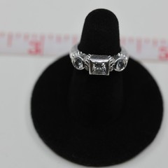 Triple Gemstone Ring Sterling Silver