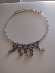 Vintage Delicate Crystal Seed Beads & Aurora Borealis Necklace Chocker Style GP