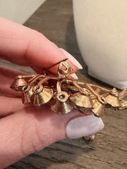 Vintage SELRO Selini Set Brooch + Earrings Parure AB Rhinestones Signed