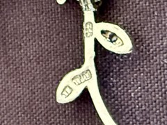 Chapal-Zenray Of Italy Vintage Vine & Leaf Zircon & Sterling Silver Necklace