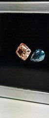 5.25 TCW (Approx) Fancy Vivid Pink Cushion & Blue Pear Diamond Layout -IGI Certi