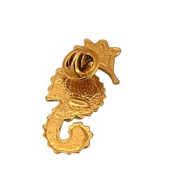 Vintage Avon Seahorse Brooch Faux Pearl Rhinestone Gold Tone Pin – 5N