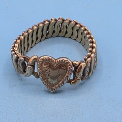 VTG LaMode Sweetheart Heart Expansion Bracelet Precious Metal Gold Filled 1940’s