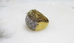 Beautiful Ross Simons Sterling Silver Clear Stones Pave Ring ~ 10.4g ~ 9-A478