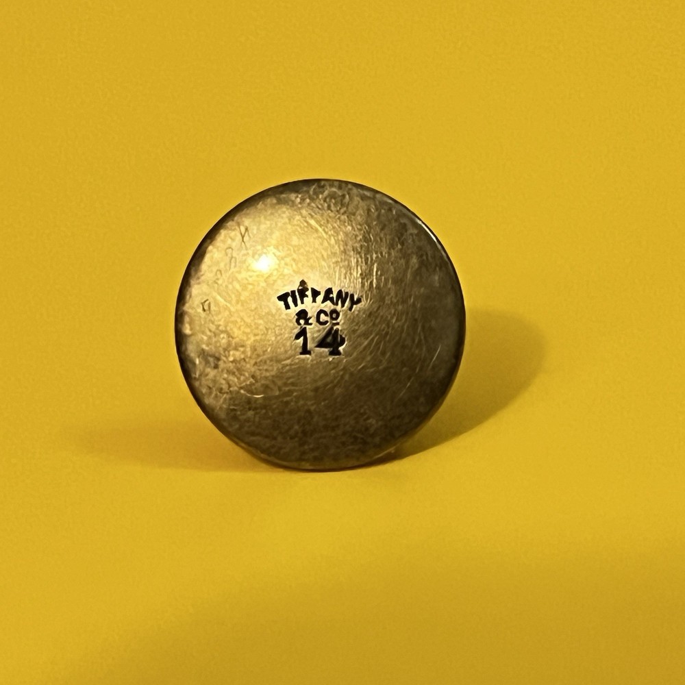 Vintage Tiffany & Co 14K Yellow Gold Tuxedo Shirt Stud Cuff Link Button Blank