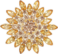 Colorful Rhinestone Crystal Sunflower Brooch Pin Vintage Elegant Creative Sunflo