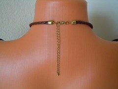 Necklace Pendant Rhinestones Faux Leather Fashion Jewelry Length 39-46 Cm