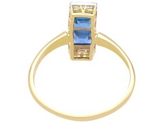 1.50Ct Sapphire and 0.24Ct Diamond 18k Yellow Gold Dress Ring Circa 1930