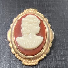 Vintage Cameo Brooch 1.5 In
