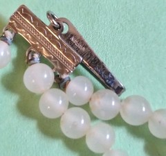 Vintage JAPAN Signed Multi Stranded GLASS Beaded Choker Necklace in Silver Tone
