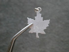 Maple Leaf Canada Vintage Bond Boyd Flat Sterling Silver Bracelet Charm Pendant