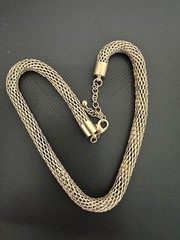 Vintage Chunky Link Mesh Chain Collar Necklace 16-18 ” Adjustable