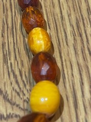 🔥Antique Vintage Genuine Amber Necklace Beads On String Butterscotch Egg Yolk36