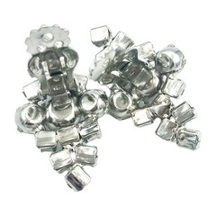 Vtg 1950 Midcentury Prong Set Rhinestone Cluster Climber Clip Earrings 1.5″