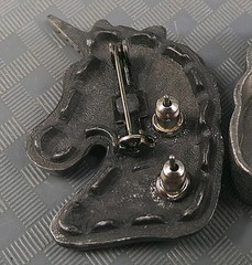 Vintage Torino Pewter Jewelry Set Heart Earrings Unicorn Brooch Pin Trinket Box