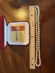 VINTAGE MAJORICA PEARL NECKLACE 24 INCHES 9MM PEARLS IN BOX EXCELLENT CONDITION
