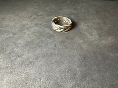 3.93g Vintage Sterling Silver 925 Braided Band Ring Boho Stackable M Size 4.5