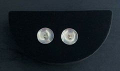 Simple Round Flush Sterling Silver Stud Earrings