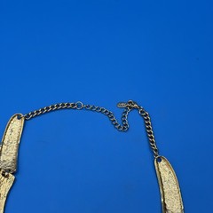 Vintage P&Y Brushed Gold‑Tone U‑Shaped Choker Necklace • Chic Retro Modernist