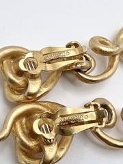 Vintage GIVENCHY Paris New York 80s Matte Gold Tone Abstract Swirl Clip Earrings