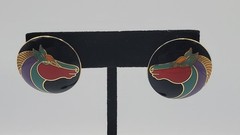 Laurel Burch “Kund Us” Horse Stallion Enamel Stud Colorful Earrings Pierced