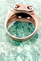 Vintage Men’s Sterling Silver Tiger Eye Ring Intaglio Size 11.75 as is