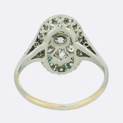 2Ct Art Deco Style Lab Created Diamond & Emerald Wedding 14K White Gold FN Ring