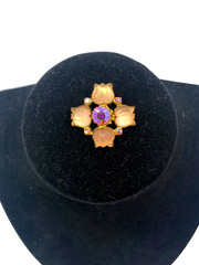 Mid‑Century Satin‑Frost Tulip Brooch Rare Boutique Floral AB Firestone Center