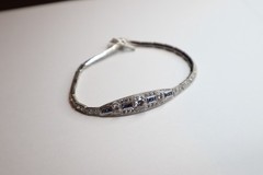 Vintage Vanna K Blue and White CZ Platineve Bracelet 6.94ctw