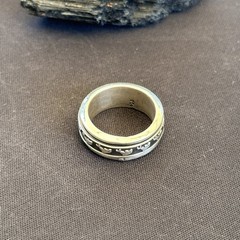 VTG Sterling Silver Spinner Dolphin Band Ring 925 sz 6