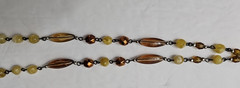 Avon Tassel Necklace Beaded Natural Long Statement Beaded Brown Yellow Signed NR