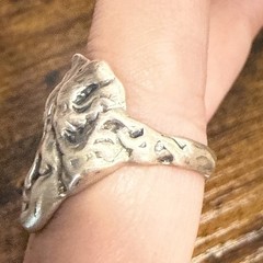 Art Nouveau ring face art deco band size 7.75 sterling silver women girls