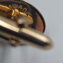 VTG Swank Mens Cufflinks Brushed Gold Tone W/ Etched Filigree Bullet Back