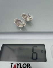 Vintage modernist Sterling Silver Teardrop post Earrings