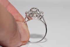 Antique Circa 1920s Art Deco 18k Gold Natural Diamond Decorated Ring