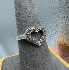 Vintage Sterling Silver Lot 3 Beautiful Marcasite Rings Sizes 5.75, 7.75 & 8