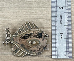Vintage Modernist Sterling 925 Cartoon Look Fish Sea Life Beach Ocean Brooch Pin